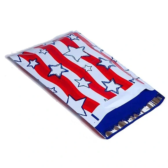 Stars ⭐️ and Stripes Poly Mailers 10x13 Pack of 25 with ⭐️ Free Stickers - Picture 2 of 5